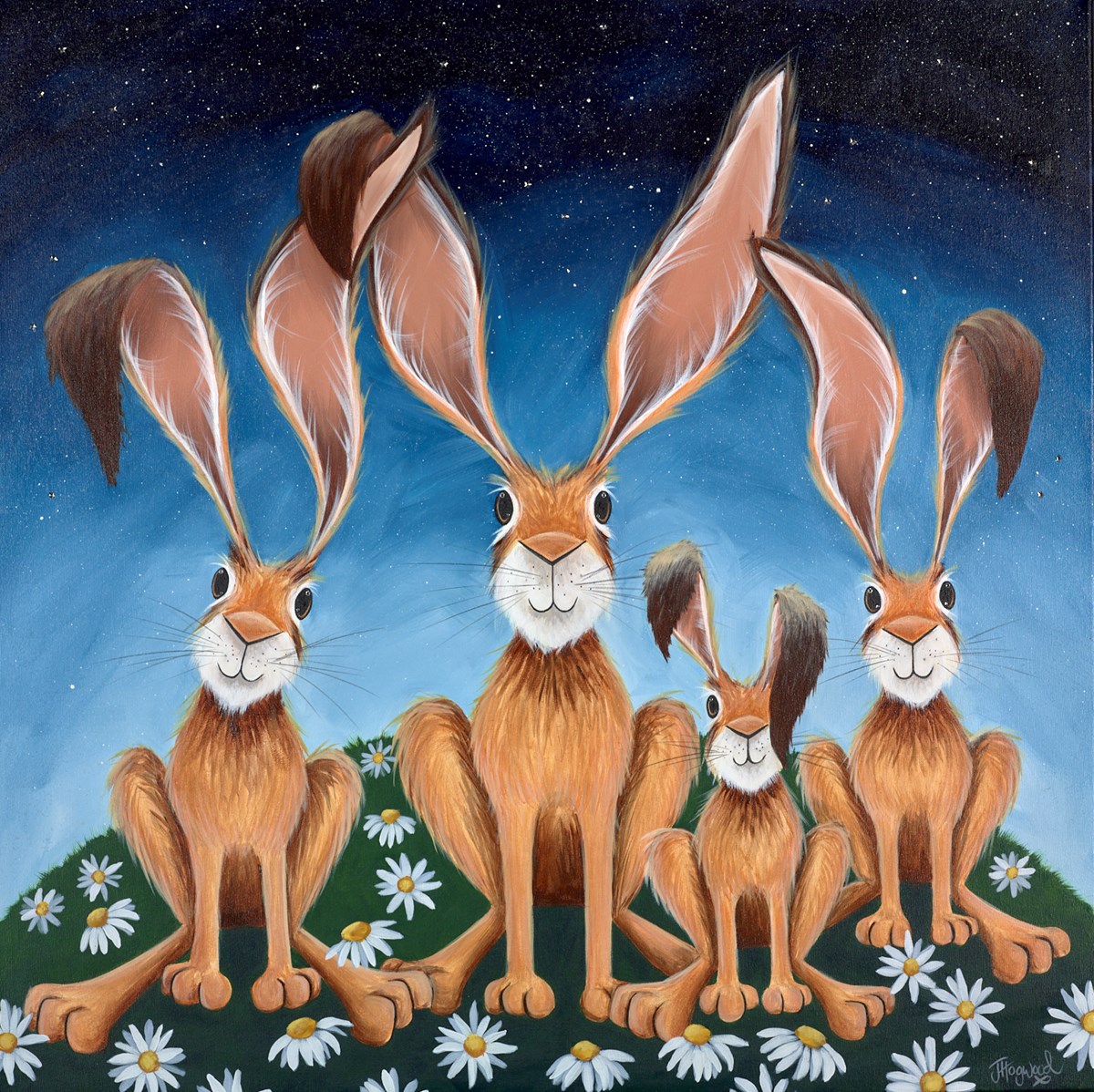 Happy Hares Under The Starlight